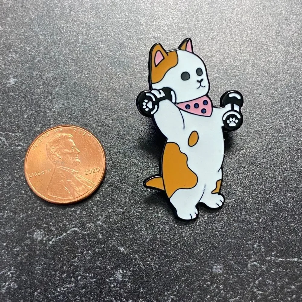 Fit Kitty Enamel Pin/ Brooch Lapel